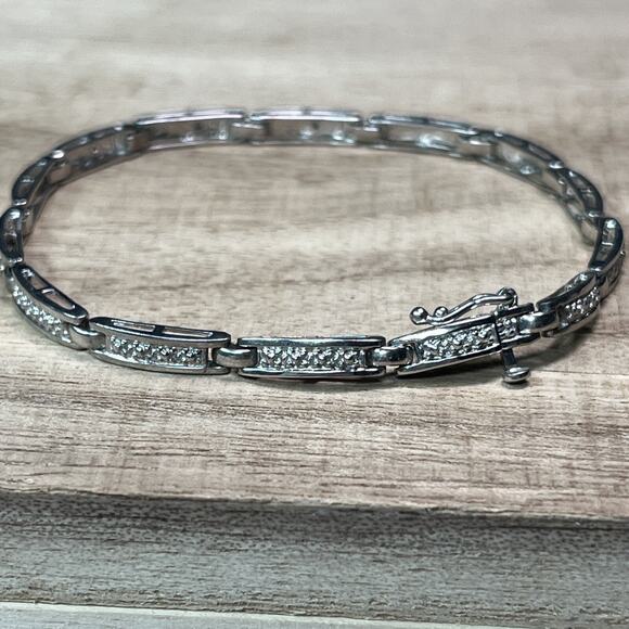 Banter Piercing Pagoda STERLING SILVER 925 Tennis Bracelet Linked Panel No Stone - Picture 1 of 10